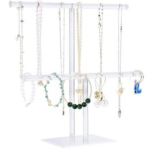 Jewelry Stand Necklace Holder, Acrylic Jewelry Display Holder, Necklace and Bracelet Hanging Organizer - 1 of 4