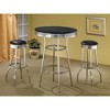Retro-Style Bar Height Stools Set of 2 with Padded Seats and Chrome Base, Flared Legs for Kitchen or Home Bar - 4 of 4