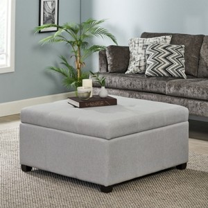 NicBex 35" Storage Bench Square Ottoman with Storage Upholstered Button Tufted for Bedroom, Living Space - 1 of 4