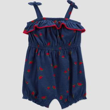 Carter's Just One You® Baby Girls' Watermelon Romper - Navy Blue