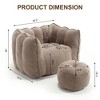 CENGHU Soft Bean Bag Chair with Foam Filling Lazy Sofa with Ottoman Chenille Large Bean Bags for Adults Beanbag Sofa for Living room and Bedroom - 3 of 4