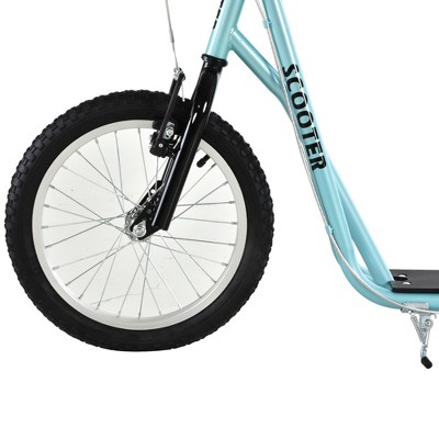 Adjustable Blue Steel Frame Kick Scooter with Inflatable Wheels