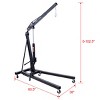 Syemin Lift Jacks 2 Ton Folding Engine Hoist Cherry Picker Shop Crane Hoist Lift, Heavy Duty Steel with 6 Iron Wheels, Black, 63.5"*13"*6.3" - 3 of 4