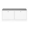 Dexmalle Entryway Upholstered Storage Bench with Flip Storage Shoe Rack,Gray - 2 of 4