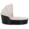 Nestfair Wicker Outdoor Sectional Round Daybed with Retractable Canopy and Washable Cushions Beige - 4 of 4