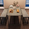 GOCAPTAIN 3-Piece Dining Table Set for 4, Rectangular Kitchen Table with 2 Benches, Small Dining Table Set for Kitchens, Apartments, and Small Spaces - 4 of 4