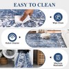 Distressed Vintage Washable Area Rug - Thin Foldable Retro Accent Rug, Floral Print Non-Slip Carpet for Bedroom Living Room - 4 of 4