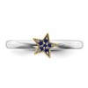 Black Bow Jewelry Sterling Silver 14k Yellow Gold-Plated Cr. Sapphire Stack Star Ring - 4 of 4