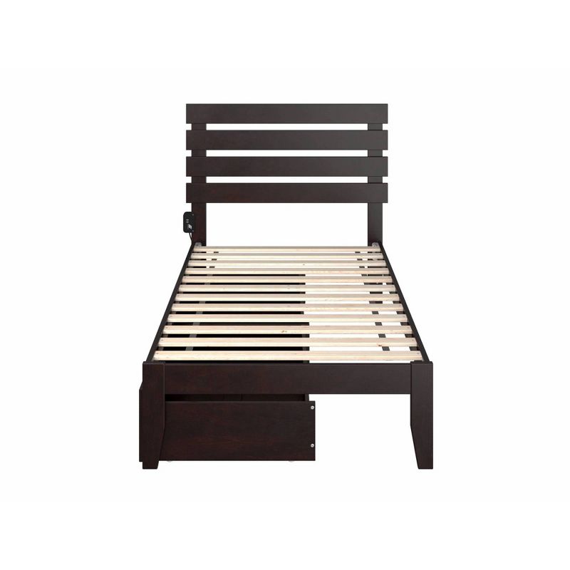 Twin Oxford Bed with 2 Drawers Espresso - AFI, 5 of 10