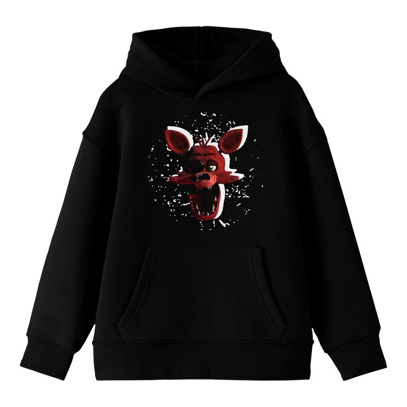 Five Nights At Freddy's Foxy And Foxy Silhouette Youth Black Graphic Hoodie, 1 of 4