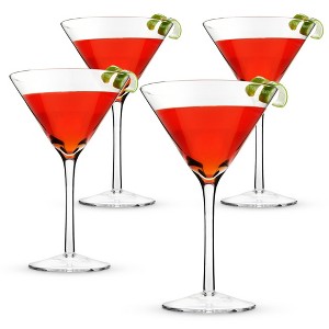 True Manhattan Martini Glass, Crystal Cocktail Coupes, Clear Glass, Cocktail glass set, Dishwasher Safe, Holds 12 oz., Set of 4 - 1 of 4