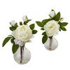 Nearly Natural 11-in Peony with Vase (Set of 2) - 2 of 3