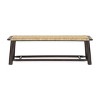 59" Farmhouse Solid Wood Rattan Bench, Dining Benche, Entryway Bench, Rustic Seating for Living Room, Bedroom-Maison Boucle - 4 of 4