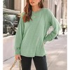 Coolmee Womens Long Sleeve Tunic Tops Fall Fashion Loose Fit Dressy Tops Pleated Front Crewneck Shirts Business Casual Shirts - 2 of 4