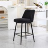 Gulches Counter Height Swivel Bar Stools Set of 2, 360° Swivel Upholstered Stools with Back, Black Linen, 25.6" Seat Height - 4 of 4
