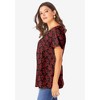 Roaman's Plus Size Cotton Ultimate Swing Tee With Keyhole Back - 4 of 4