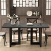 PexFix 67" x 33.5" Farmhouse Kitchen Dining Room Table Furniture Square Black Kitchen Table with Rattan Woven Legs for Kitchen Bar Living Room - 2 of 4