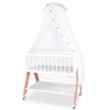 SereneVita Wooden Baby Bassinet Bedside Sleeper, Bedside Crib Sleeper with Mattress, Mosquito Net, Wheels, Storage Basket for Newborn, Toddles - 2 of 4