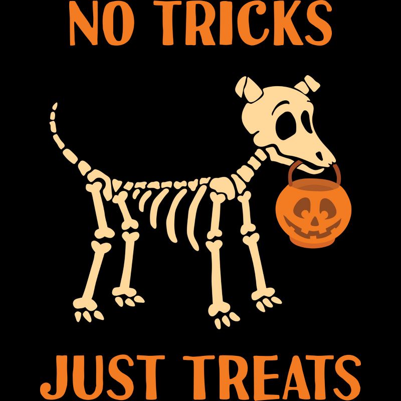 Men's Design By Humans No Tricks Just Treats Cute Halloween Dog Skeleton By rawresh6 T-Shirt, 2 of 3