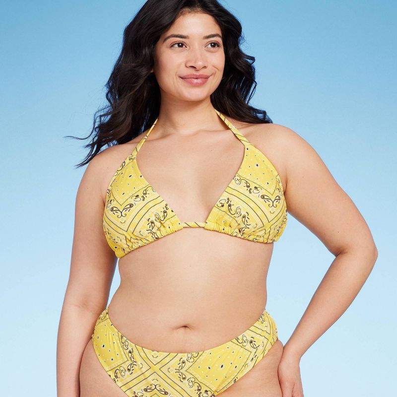 Women's Bandana Print Triangle Bikini Top - Wild Fable™ Yellow, 1 of 7