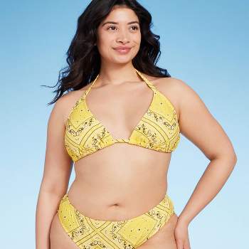 Women's Bandana Print Triangle Bikini Top - Wild Fable™ Yellow