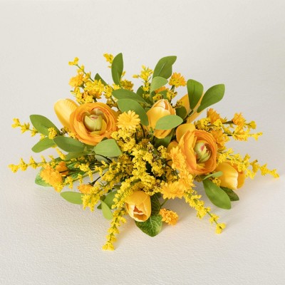 Sullivans Artificial 5.75" Ranunculus Orb , Yellow