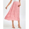 Clearlove Maternity Dress Women's High Waist Floral Print Pleated Maxi Skirt Casual Flowy Swing A Line Long Skirts - 2 of 3