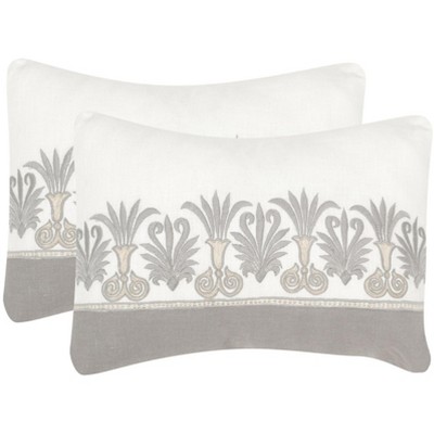 Royal Palm Pillow (Set of 2) - Sterling - Safavieh