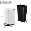 Slim Stainless Steel Trash Can, 3.2 Gallon Garbage Can with Soft-close Lid, Fingerprint Resistant Step-on Wastebin with Removable Inner Bucket - 2 of 4