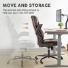 CAVINAS Adjustable Ergonomic Office Chair, High-Back Executive Office Chair with Flip-Up Arms, PU Leather Upholstery Home Office Desk Chairs - 3 of 4