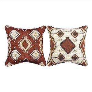 17"x17" Mixed Fabric Decorative Pillow Native-Inspired Woven Design by Manual Woodworkers & Weavers - 1 of 3