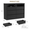 6 Drawer Dresser for Bedroom, Modern Mid Century Chest of Drawers with 2 Open Shelves, 47" Wide Wooden Double Dresser TV Stand for Closet, Living Room - 4 of 4