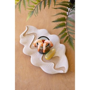 Shell Shaped Ceramic Serving Tray – 12" Tall Platter by Kalalou - 1 of 4