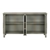 59.8" Kitchen Pantry Cabinets With 4 Doors, Curved Countertop Sideboard Buffet, Wood Closet, Modern Farmhouse Accent Cabinet - 4 of 4