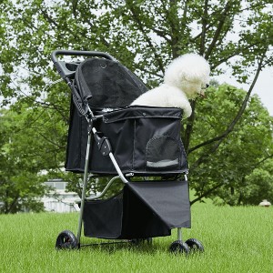MAYEERTY Foldable Pet Stroller for Small-Medium Dogs/Cats with Storage Basket - 1 of 4