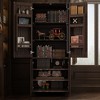 FUFU&GAGA Brown Wood Grain 4-Door  Bookcase With Adjustable Hinges Bookshelf - 2 of 4
