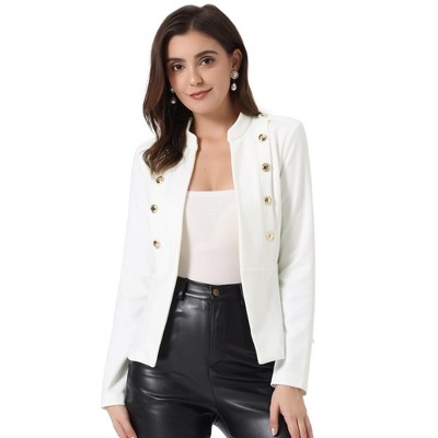 INSPIRE CHIC Women's Casual Long Sleeve Button Decor Work Elegant Blazer