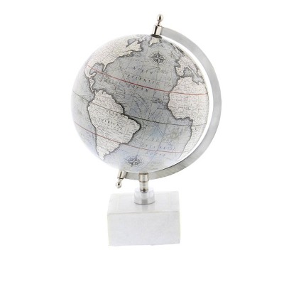 Photo 1 of 13 x 9 Contemporary Decorative Globe with Iron and Ceramic Stand White - Olivia  May