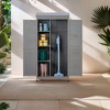 Okak Storage Cabinet with Potting Bench, Kitchen Cabinet with 2 Doors and 2 Shelves, Tall Cabinet for Living Room, Dining Room, Kitchen, Grey - 3 of 4