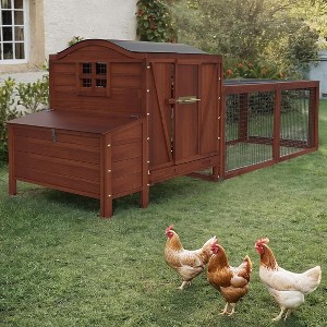 Jojoka Wooden Chicken Coop with Weatherproof Oxford Cloth, Fits 5 Chickens - 1 of 4
