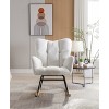 Modern Wood Tufted Upholstered Accent Rocking Chair-ModernLuxe - 2 of 4