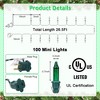 Whizmax 2Sets of 100 Mini Lights 26.5 Feet String Lights with Replace Fuse and Bulb,Waterproof Connectable,Indoor/Outdoor Decoration - 3 of 4