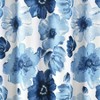 Floral Shower Curtain, 72 Wx 72 L, Navy White - Watercolor Botanical Bathroom Curtain - Farmhouse French Country - 4 of 4