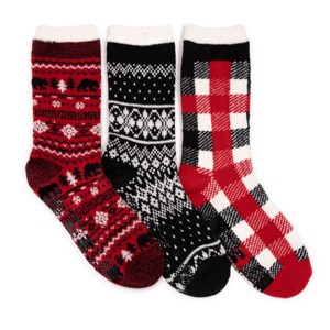 MUK LUKS Women's Tall Cozy Lined Lounge Sock 3 Pack - 1 of 4
