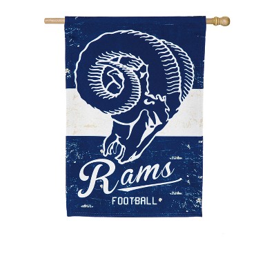 Evergreen Los Angeles Rams NFL Vintage Linen House Flag, 28 x 44 inches