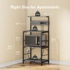 Anycoo 4-Tier Bakers Rack with Power Outlets, Microwave Stand with Storage, Freestanding Kitchen Shelf, Coffee Bar Table, Black/Brown/Gray - 4 of 4
