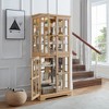 Bella Depot 68.7''H Antique Display Cabinet with Glass Doors Adjustable Shelves - 3 of 4