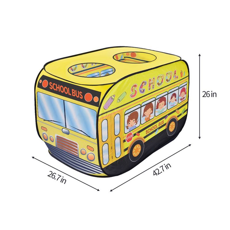 Fun Little Toys School Bus Pop-Up Tent with Backpack, 5 of 8