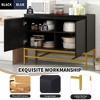 Accent Storage Cabinet with 2 Doors,Wooden Sideboard Buffet Cabinet,Sofa Console End Table With Metal Legs for Kitchen Bathroom Living Room Entryway - 3 of 4