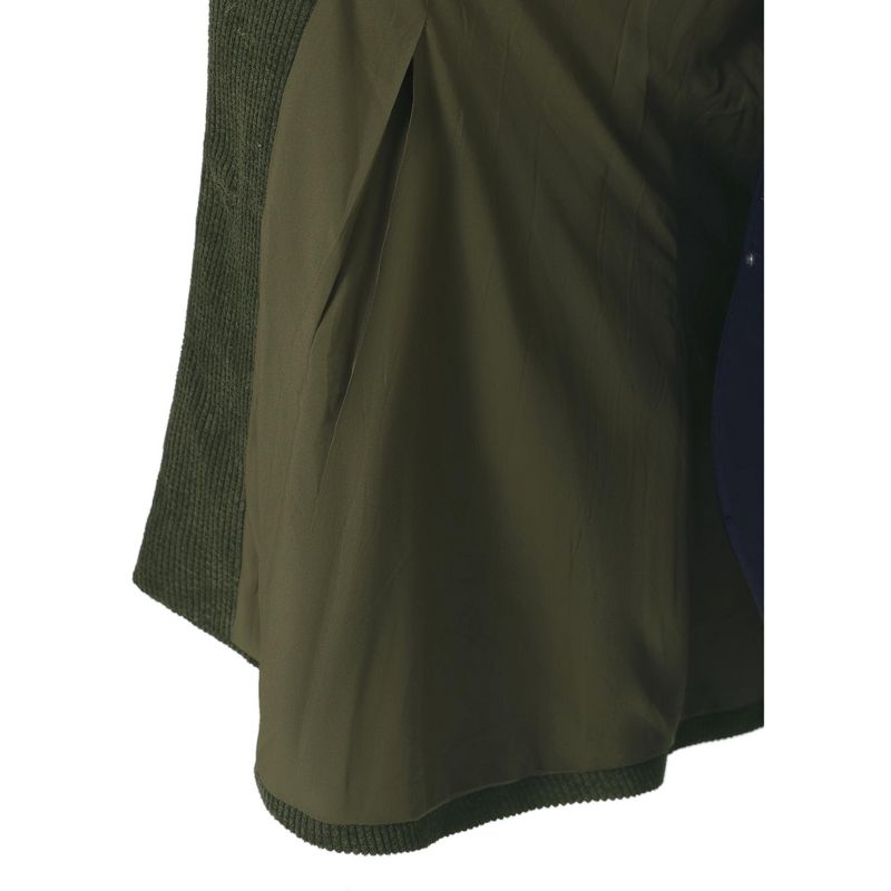 Agnes Orinda Women's Plus Size Ribbed Corduroy Single Breasted Casual Pocket Peplum Hem Long Fashion Vests, 5 of 6